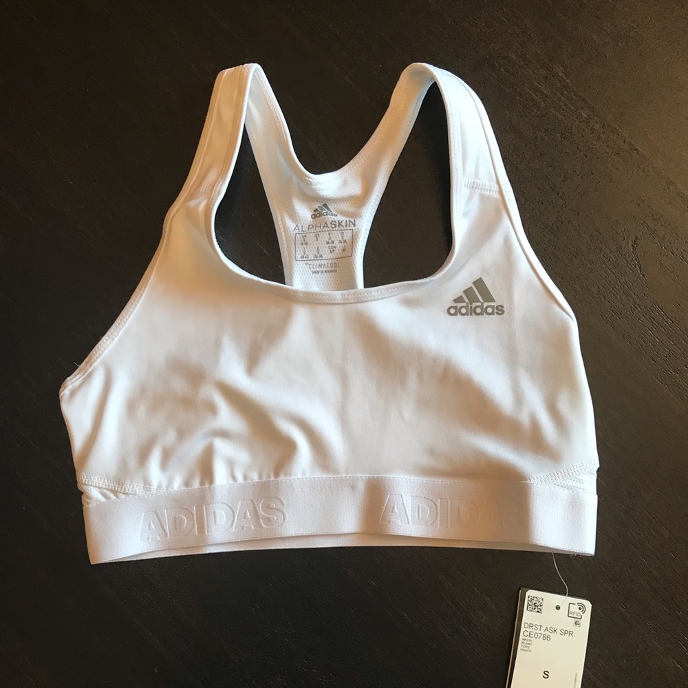 Adidas White Sports Bra
